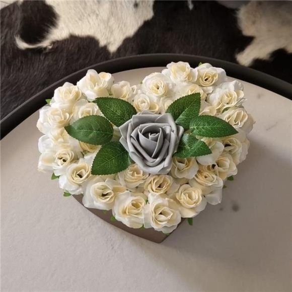 50pc Cream White Roses Artificial Flowers Bulk 1.6" Small Silk Fake Flower Heads - Picture 5 of 5